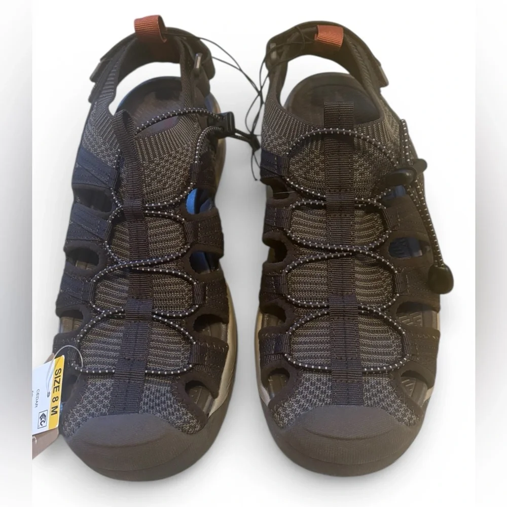 Eddie Bauer Dark Brown Outdoor Yesler Fisherman Sandals Size 8 NWT